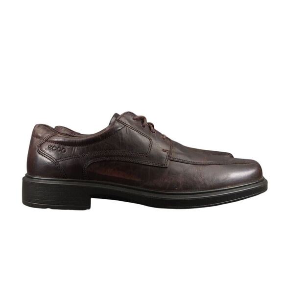 Ecco Shoes Mens 45 Oxford Derby Helsinki Leather Classic Comfort Business Brown